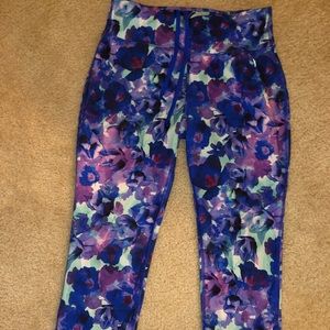 Purple and teal leggings